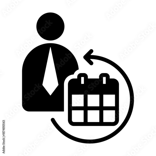 Probation Period Icon - Solid Black