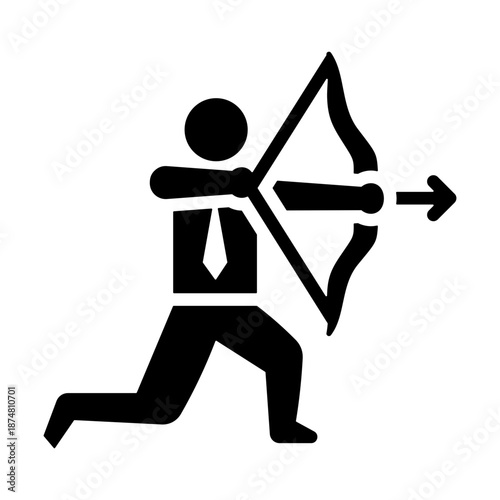 Goal Setting Icon - Solid Black