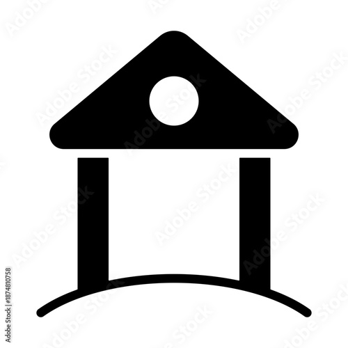 Town Hall Icon - Solid Black