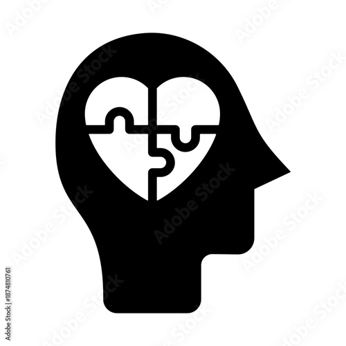 Mental Health Icon - Solid Black