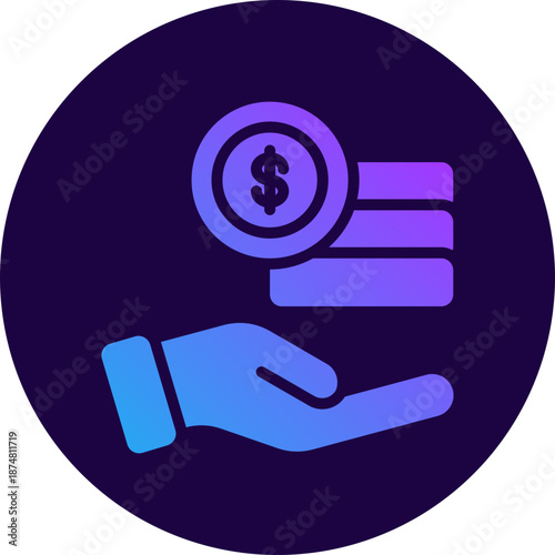 Monetary value icon for gross domestic product (GDP), business, website, application, printing, document, poster design, etc