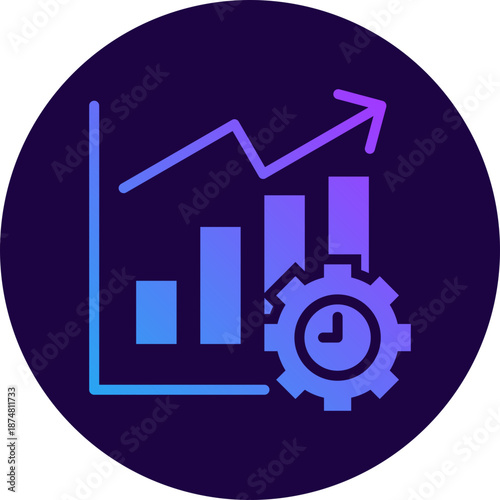 Time to market icon for gross domestic product (GDP), business, website, application, printing, document, poster design, etc