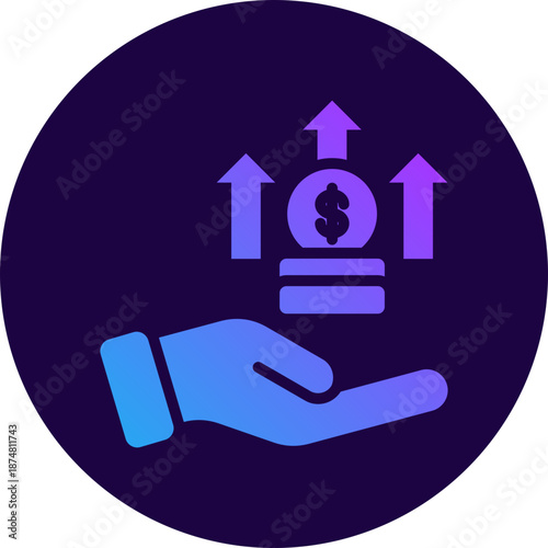 Profit increase icon for gross domestic product (GDP), business, website, application, printing, document, poster design, etc