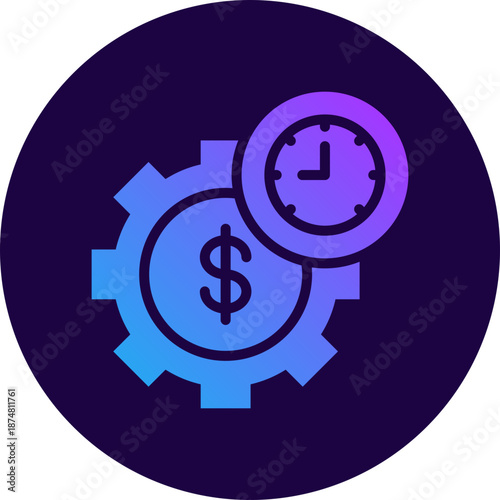 Cost efficiency icon for gross domestic product (GDP), business, website, application, printing, document, poster design, etc