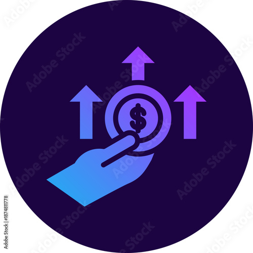 Inflation icon for gross domestic product (GDP), business, website, application, printing, document, poster design, etc