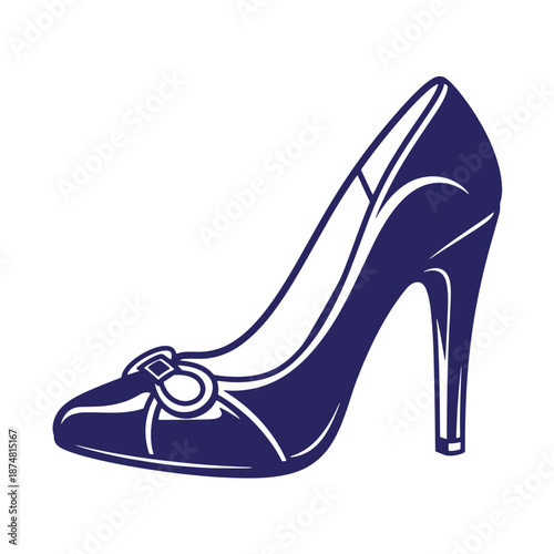high heel shoe with buckle and strap for fashion and style purposes