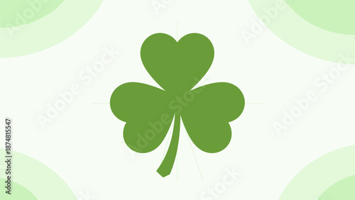 Green Four Leaf Clover Illustration Isolated.