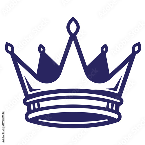 Royal crown symbol isolated on transparent background for luxury and power
