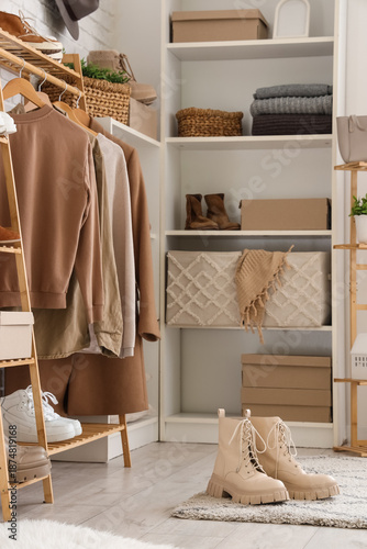 Interior of dressing room w...