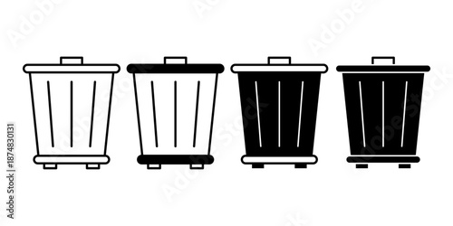 Compost Bin Black Icon Bundle for Recycling and Organic Waste
