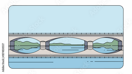 Cross-sectional view of an underground tunnel system with three interconnected water-filled chambers