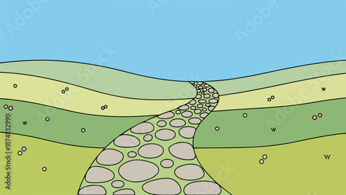 Geological illustration of Earth's crust cross-section with sedimentary layers