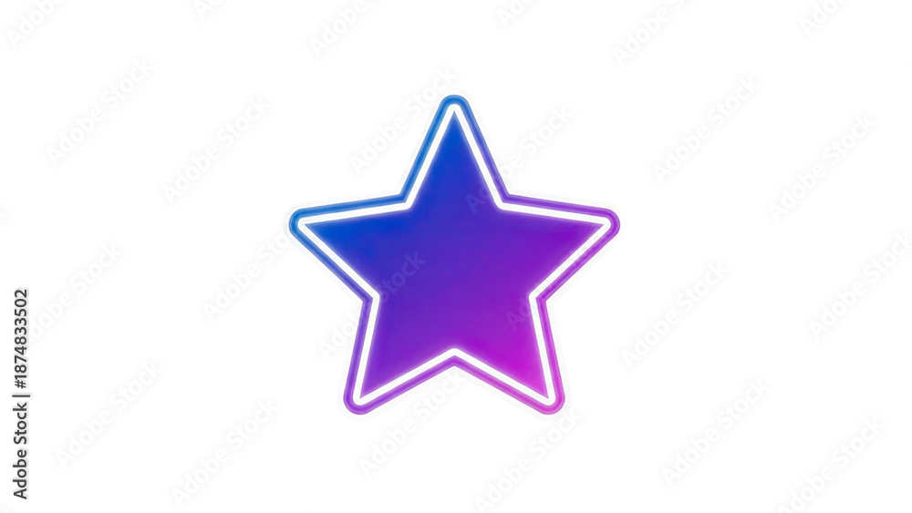 Obraz premium Vibrant Gradient Star Icon with White Outline