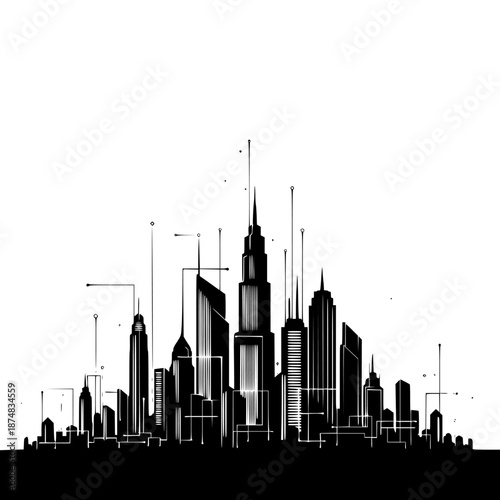 new york city skyline, new york skyline, city skyline silhouette