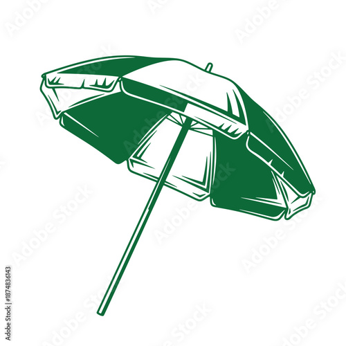 Green beach umbrella with stand and pole outdoor shade  beach umbrella