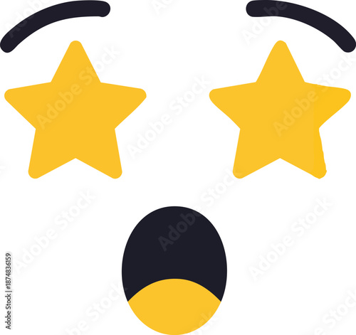 Surprised Face Emoji with Stars