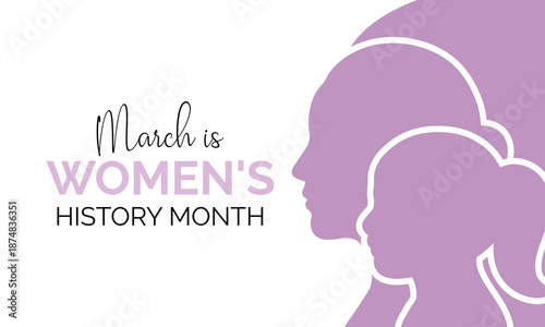 National Womens History Month in March, holiday concept vector EPS10 template suitable for promotional backgrounds, banners, greeting cards, and posters with text space.