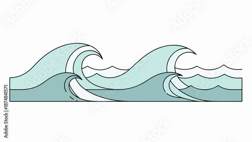 Ocean waves with sunlight in a coastal setting