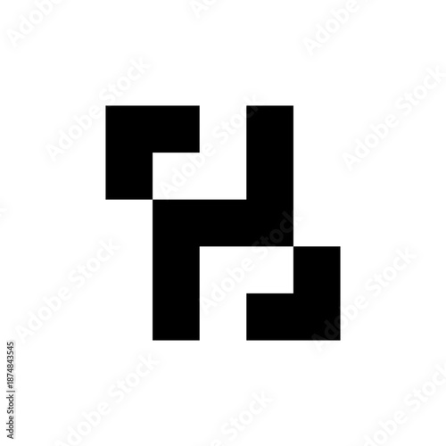 H or N arrow minimal geometric logo