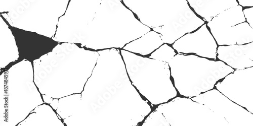 Abstract texture of an old cracked white wall and dry ground with a grunge concrete pattern of broken plaster and dirty earth