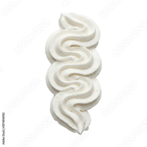 Slika na platnu White whipped cream swirl texture isolated