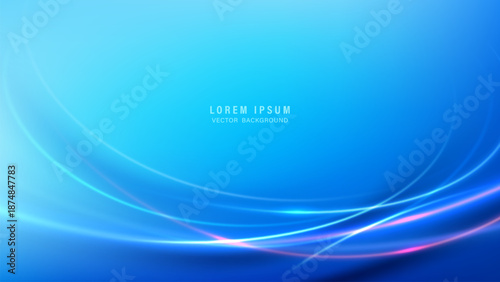 Modern blue abstract background featuring soft gradient blue tones and flowing light trails