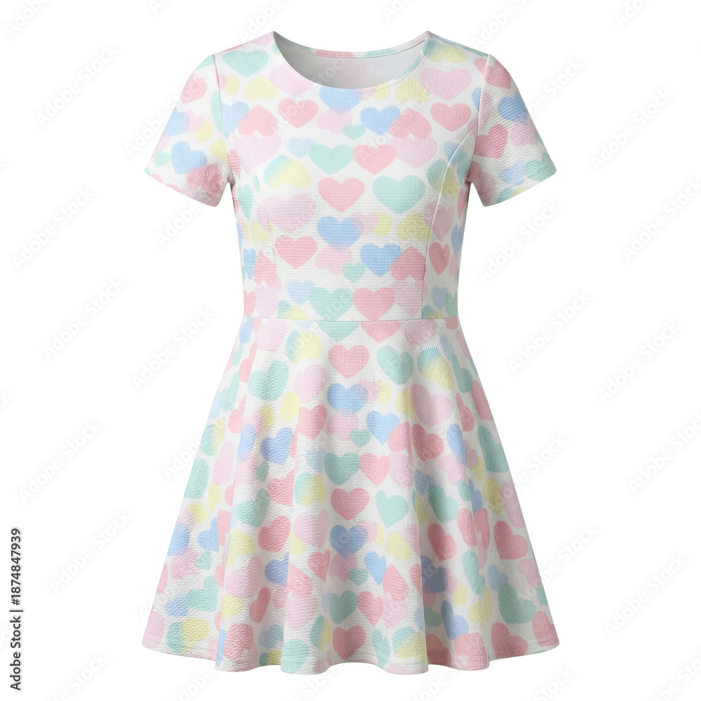 Obraz premium White dress with colorful heart pattern
