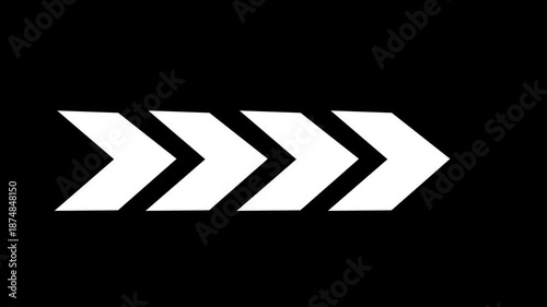 Right directional arrow loop animation, 4k video