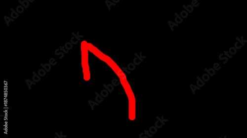 Curved smooth arrow animation video,