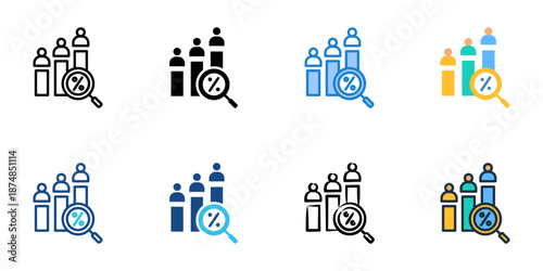 Ballot Counting icons set multiple style collection. Editable stroke 
