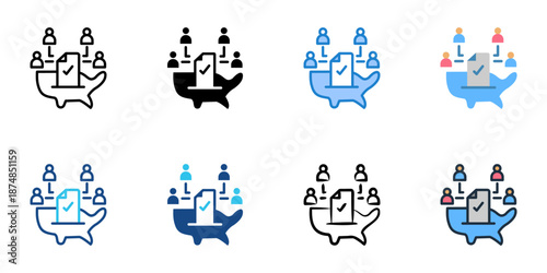 Electoral College icons set multiple style collection. Editable stroke 
