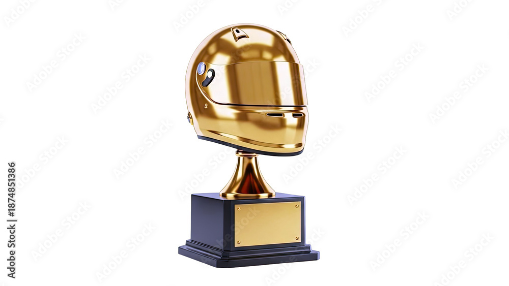 Naklejka premium Golden Racing Helmet Trophy