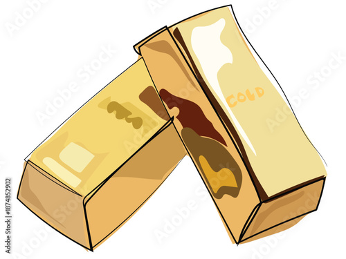 Gold in a continuous line pattern.