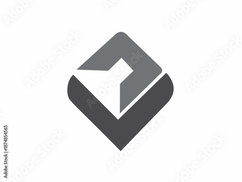 Free Download Minimalist abstract emblem with interlocking diamond and heart-like shapes in grayscale, ideal for modern branding or tech identity. - GFXLoad