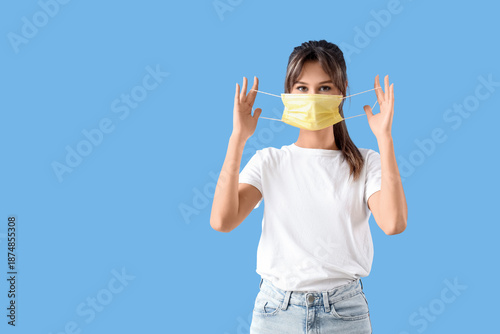 Young woman with medical ma...