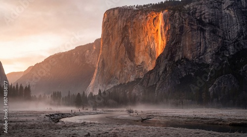 Wallpaper Mural Yosemite Firefall: El Capitan Glows at Sunset Torontodigital.ca