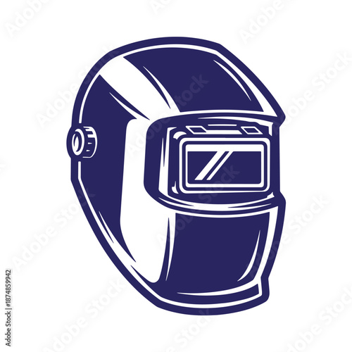 Welding helmet with protective face shield and knob on side for industrial safety protection gear