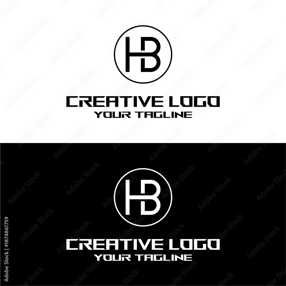 Obraz premium creative letter logo hb design vector