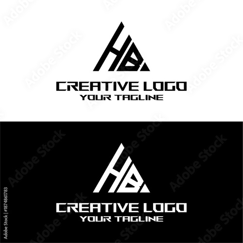 creative letter logo hb design vector