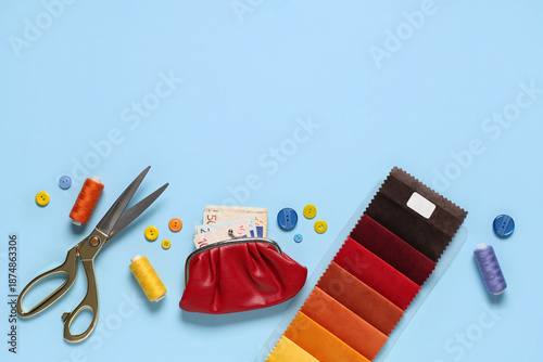 Wallet with money and tailo...
