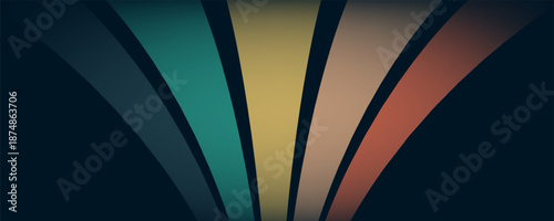 Abstract background of rainbow groovy Wavy Line design in 1970s Hippie Retro style. Vector pattern ready to use for cloth, textile, wrap and other.Eps10