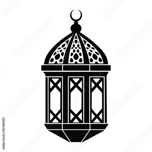 Wallpaper Mural Islamic hanging lantern fanous vector illustration with symmetrical arabesque design for holy month ramadan celebration background Torontodigital.ca