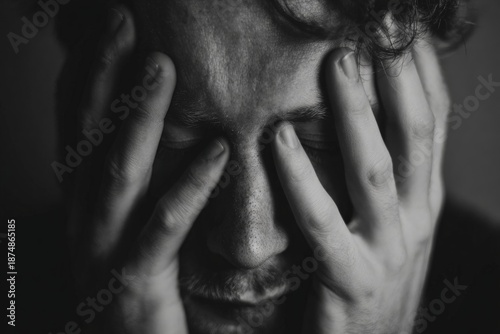 A person experiencing anxiety due to imbalanced neurotransmitters.