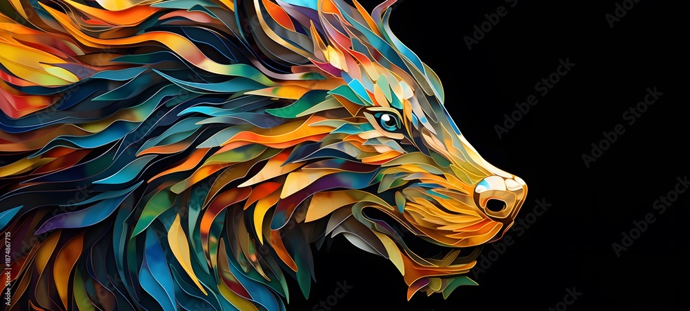 Fototapeta realistic photo of a glossy qilin,generative AI