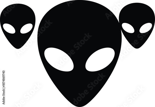 Stylized Alien Head Icon Design for Sci-Fi Themes, Merchandise, and Creative Projects