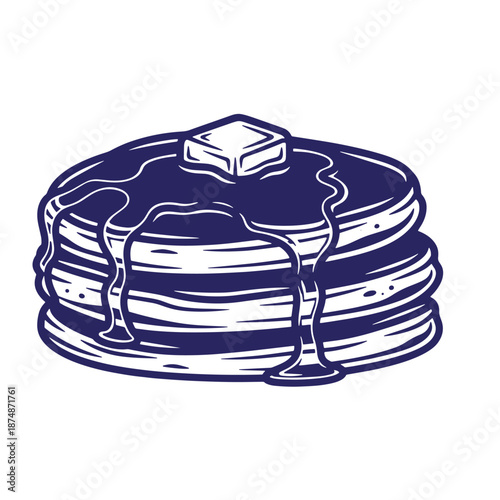 delicious stack of pancakes with butter and syrup  a tasty breakfast treat