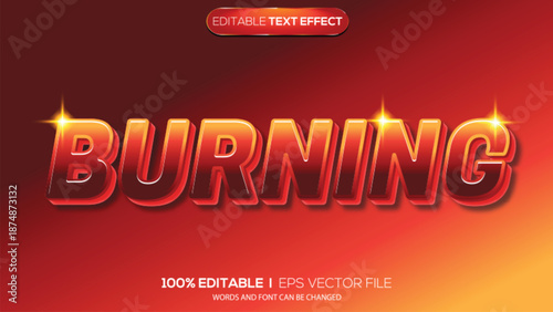 3d text effect burning theme