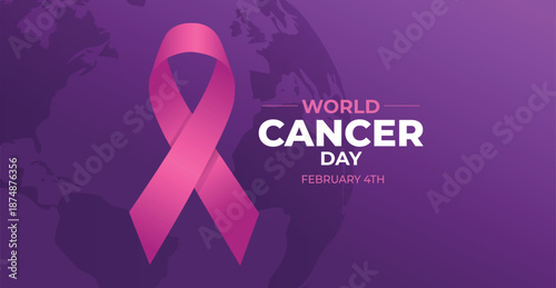 World Cancer Day concept vector illustration.