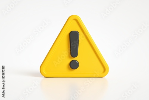 Alert Symbol: A vivid yellow triangle displaying a black exclamation point, a universal sign of caution, poised on a simple plane. Evoking immediate recognition and a sense of impending information. 