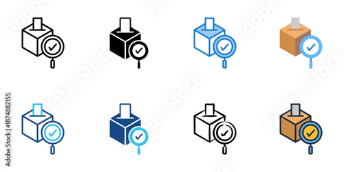 Election Observer icons set multiple style collection. Editable stroke 
